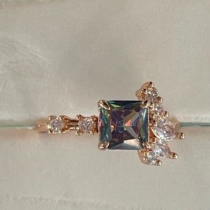 Rainbow topaz ring